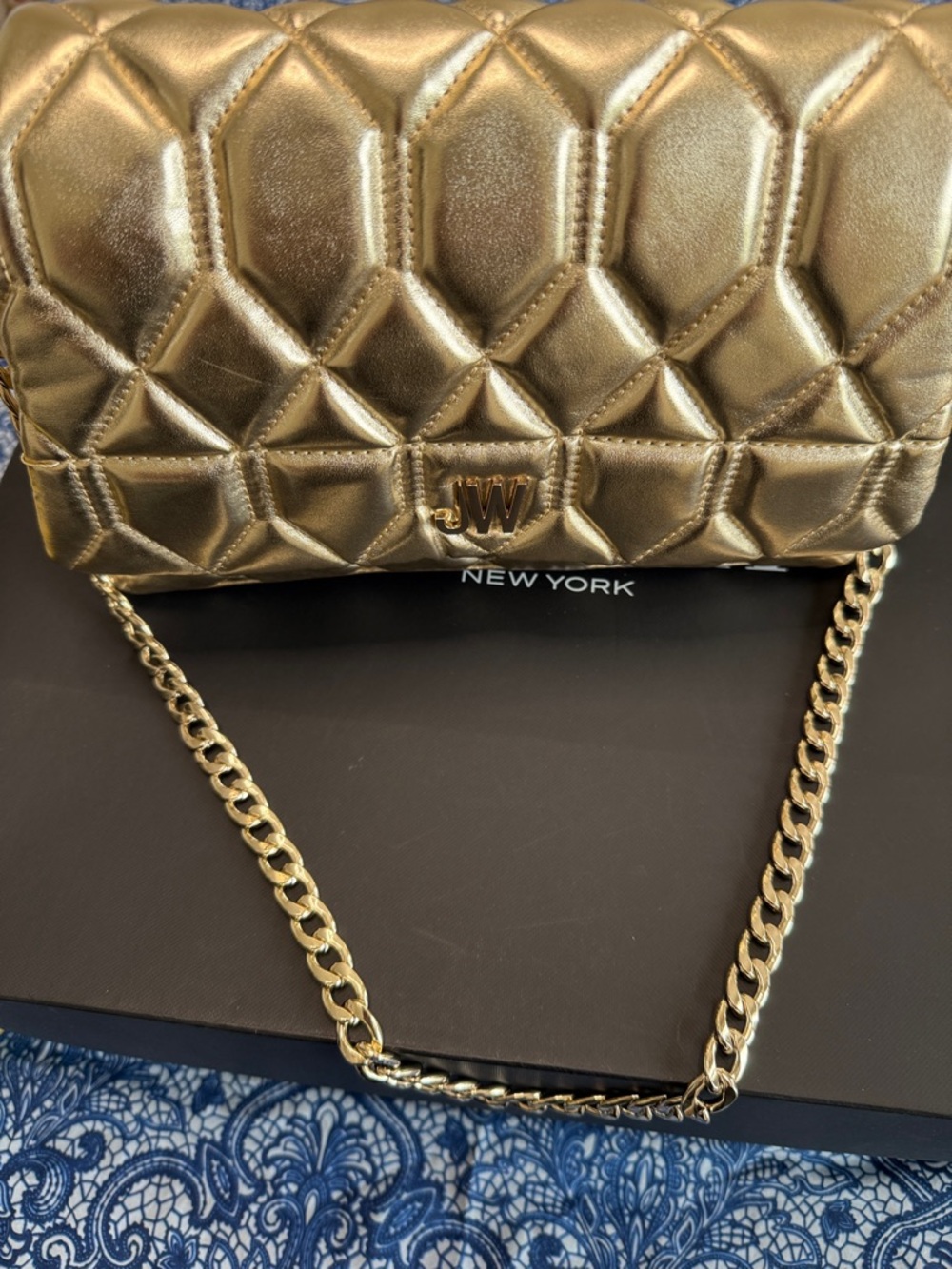 Jason Wu Metallic Gold Quilted Chain Crossbody